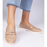 Gemre Dark beige women's loafers with a gold ornament Senna | shoptok.hr