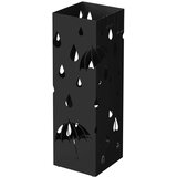 Songmics stojalo za dežnike s kljukicami in posodo za kapljice, železo, črna | Shoptok.si