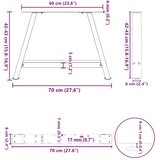  Noge za klubsko mizico v obliki črke A, 2 kosa, antracitne, 70 x (42-43) cm, jeklo, (22123858) | Shoptok.si