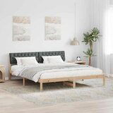 vidaXL Okvir kreveta smeđe i tamnosivo 180 x 200 cm Masivna borovina | shoptok.hr