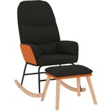  Stolica za ljuljanje od tkanine s osloncem za noge crna | shoptok.hr