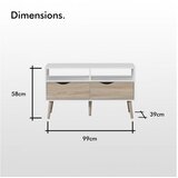 Vonhaus manjša TV omarica Koto 3000070 bela, hrast | Shoptok.si