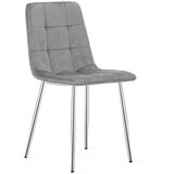 KARA stolica - svijetlosivi baršun / kromirane noge x 1 | shoptok.hr