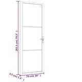  Unutarnja vrata 76 x 201,5 cm Bijela od ESG stakla i aluminija | shoptok.hr