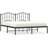  Metalni okvir za krevet s uzglavljem crni 183x213 cm | shoptok.hr