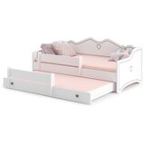 Kobi Furniture Emma - zakonska postelja 160x80 z okvirjem, predalom, ograjo in dvema vzmetnicama, (20626018) Cene