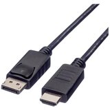 Roline green DisplayPort / HDMI priključni kabel DisplayPort utikač, HDMI A utikač 2.00 m crna 11.44.5781 sa zaštitom, TPE plašt, bez halogena DisplayPort kabel Cijene