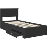  Krevetna konstrukcija s uzglavljem Crna i srebrna 100 x 200 cm | shoptok.hr