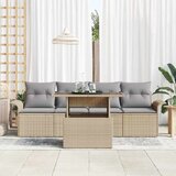  Sjedeća garnitura za vrt s jastukom 5 pcs Bež Poli Ratan | shoptok.hr