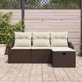  4-delni set vrtnog kavča z blazinami Rjava Poli ratan, (22092743) | Shoptok.si