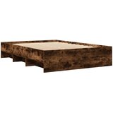 vidaXL Posteljni okvir dimljeni hrast 120x190 cm inženirski les, (21307330) | Shoptok.si