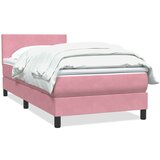 Box spring postelja z vzmetnico roza 80x220 cm žamet, (21791026) | Shoptok.si