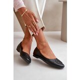 Boto Women's Ballerina Flats with Eco Leather Decoration Black Rhodike | shoptok.hr