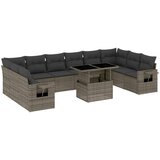  11-dijelni set vrtnih sofa od poliratana s jastucima sivi | shoptok.hr