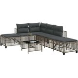  3-dijelni set kutne vrtnih sofa s jastucima sivi od poliratana | shoptok.hr