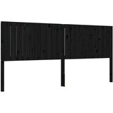  Okvir za krevet s uzglavljem crni 200 x 200 cm od masivnog drva | shoptok.hr