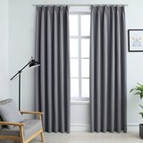  Zavjese za zamračivanje s kukama 2 kom sive 140 x 175 cm | shoptok.hr