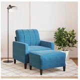 vidaXL Fotelja s tabureom plava 60 cm baršunasta | shoptok.hr