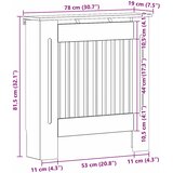  Pokrivač radijatora Siva Sonoma 78 x 19 x 81,5 cm | shoptok.hr