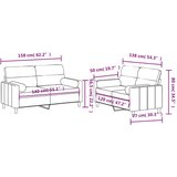  2-dijelni set sofa s jastucima smeđesivi od tkanine | shoptok.hr