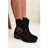 Boto Women's Cowboy Boots with Heel with Decorative Detail Black Halivine | Shoptok.si