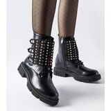 Gemre Black ankle boots embellished with rhinestones Cento | Shoptok.si