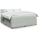 vidaXL Box spring postelja z vzmetnico svetlo siva 180x200 cm žamet | Shoptok.si