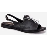 Zazoo Leather Flat Sandals 2898 Black | Shoptok.si