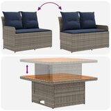  Naslonjač za vrt s podiznim stolom 2 Komad Siva i tamnoplava | shoptok.hr