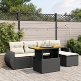vidaXL 6-dijelni set vrtnih sofa s jastucima crni od poliratana | shoptok.hr