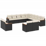  The Living Store Vrtna sedežna garnitura 13-delna z blazinami črn poli ratan - Vrtna Sedežna Garniture, (21455380) | Shoptok.si