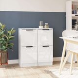  Komode sjajne bijele 2 kom 30x30x70 cm od konstruiranog drva | shoptok.hr