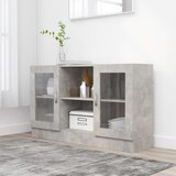 vidaXL Vitrina siva boja betona 120 x 30,5 x 70 cm od iverice Cijene