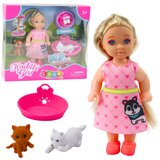 Mini Doll Set with Dog and Kitten Bed and Food Bowl | shoptok.hr