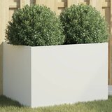 vidaXL Cvetlično korito belo 62x47x46 cm hladno valjano jeklo | Shoptok.si