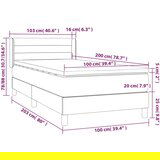  Box spring postelja z vzmetnico svetlo siv 100x200 cm blago, (20726131) | Shoptok.si