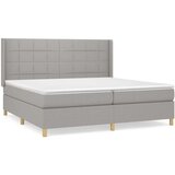  Box spring postelja z vzmetnico svetlo siva 200x200 cm blago, (20761175) | Shoptok.si