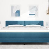  LED Uzglavlje S dugmićima Tamnoplava 90 cm Baršun | shoptok.hr