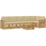  Set vanjskih sofa 7 kom. Bijela i bež Poliester 59 x 59 x 37 cm | shoptok.hr