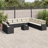 vidaXL 12-dijelni set vrtnih sofa od poliratana s jastucima crni | shoptok.hr