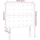  LED uzglavlje smeđesivo 90x5x118/128 cm od tkanine | shoptok.hr