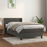 The Living Store Box spring postelja z vzmetnico temno siva 80x200 cm žamet - Box Spring Postelja, (21491870) Cene