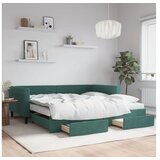 vidaXL Izvlečna dnevna postelja s predali tm. zelena 100x200 | Shoptok.si
