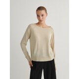Reserved pleteni pullover s kovinskim sijajem - zlata Cene