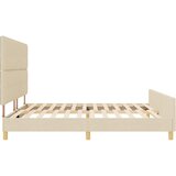  Krevetna konstrukcija s uzglavljem Krema 200 x 200 cm tkanina | Eponuda.ba