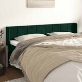  Uzglavlje s ušima tamnozeleno 203x16x78/88 cm baršunasto | shoptok.hr