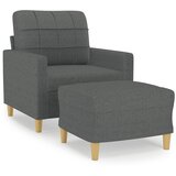 vidaXL Fotelj s stolčkom za noge temno siv 60 cm blago, (20909834) Cene