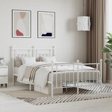 vidaXL Metalni okvir kreveta uzglavlje i podnožje bijeli 120x190 cm Cijene