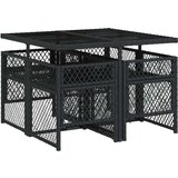  5-dijelni vrtni blagovaonski set s jastucima od poliratana crni | shoptok.hr