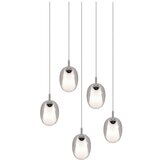 Trio Select Viseča svetilka v srebrni barvi s steklenim senčnikom ø 48 cm Barret – | Shoptok.si